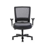 Fauteuil Mesh Robuste Noir - Boss Office Products : Assise LeatherPlus, capacité 400 lb, accoudoirs réglables