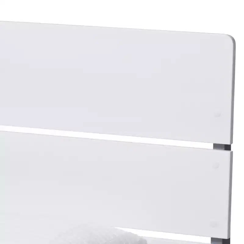 Lit plateforme en bois fini de style mission moderne classique Nereida jumeau Blanc/Gris - Baxton Studio