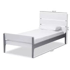 Lit plateforme en bois fini de style mission moderne classique Nereida jumeau Blanc/Gris - Baxton Studio