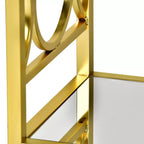 Table de Canapé Olympia Verre Fer et Chrome - Steve Silver Co. : Base Miroir, Design Latéral Circulaire, Assemblage sans Outils