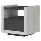 24/7 Shop At Home Briggin Industrial End Table Black: Storage Shelf, Metal Glides, MDF Frame