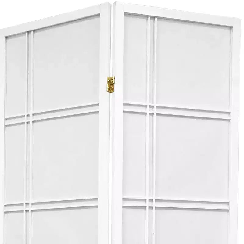 Paravent Shoji Double Croix de 1,83 m – Blanc (3 Panneaux)