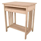 International Concepts Mission – Support pour ordinateur brut : Parahévéa massif, design compact, sans rangement
