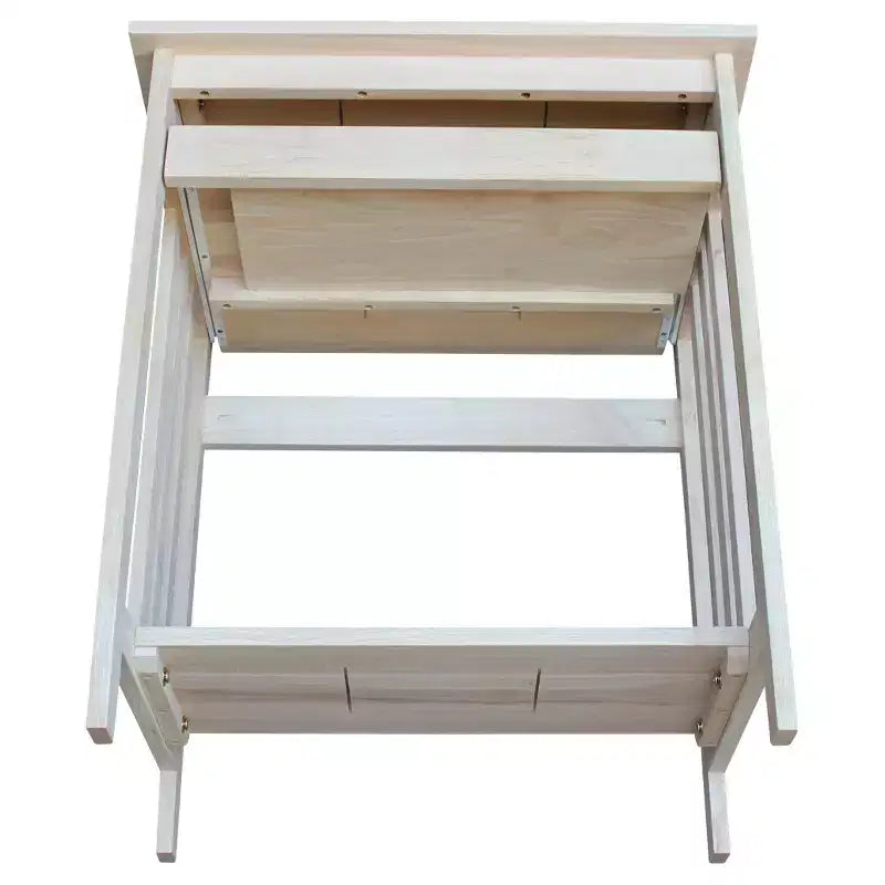 International Concepts Mission – Support pour ordinateur brut : Parahévéa massif, design compact, sans rangement