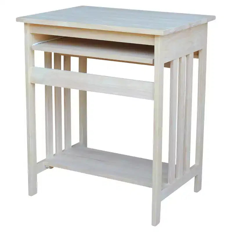 International Concepts Mission – Support pour ordinateur brut : Parahévéa massif, design compact, sans rangement