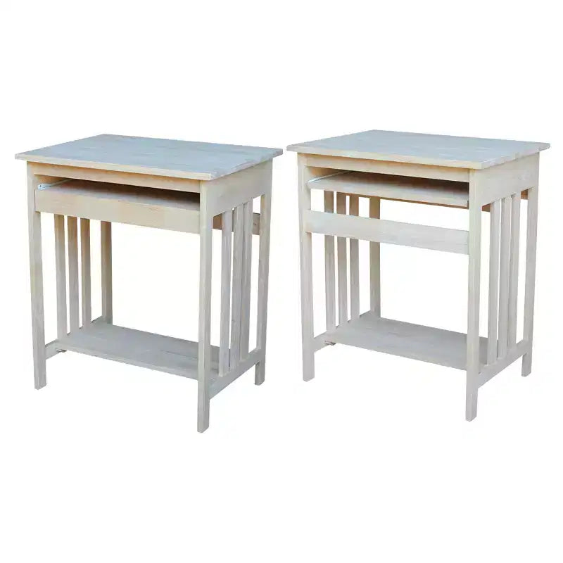 International Concepts Mission – Support pour ordinateur brut : Parahévéa massif, design compact, sans rangement