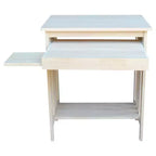 International Concepts Mission – Support pour ordinateur brut : Parahévéa massif, design compact, sans rangement