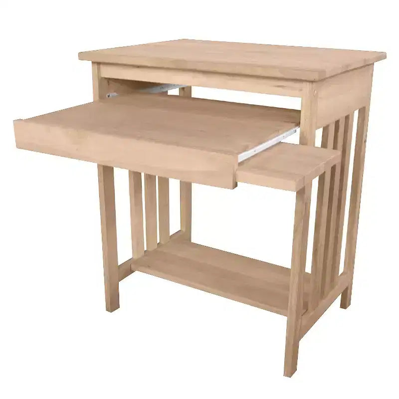International Concepts Mission – Support pour ordinateur brut : Parahévéa massif, design compact, sans rangement