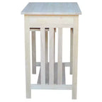 International Concepts Mission – Support pour ordinateur brut : Parahévéa massif, design compact, sans rangement