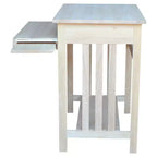 International Concepts Mission – Support pour ordinateur brut : Parahévéa massif, design compact, sans rangement