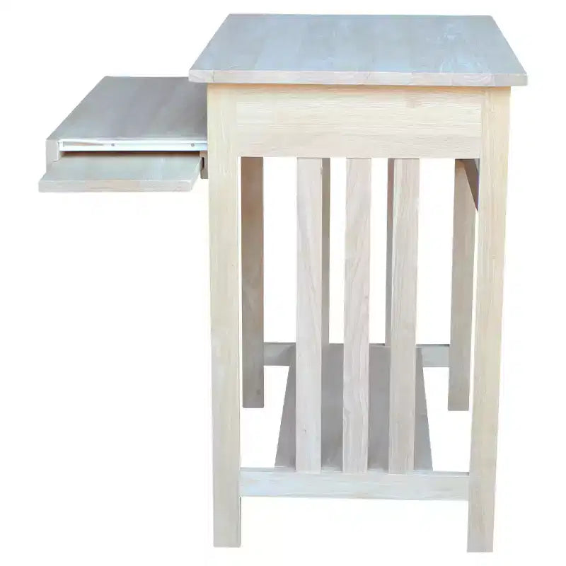 International Concepts Mission – Support pour ordinateur brut : Parahévéa massif, design compact, sans rangement