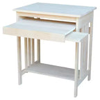 International Concepts Mission – Support pour ordinateur brut : Parahévéa massif, design compact, sans rangement