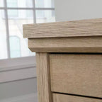 Meuble de bibliothèque Sauder Aspen Post 2 portes chêne Prime : style rustique, étagères réglables, cadre en MDF