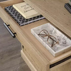 Meuble de bibliothèque Sauder Aspen Post 2 portes chêne Prime : style rustique, étagères réglables, cadre en MDF