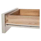 Table d'appoint Savannah ivoire avec plateau en bois naturel - Meubles Alaterre