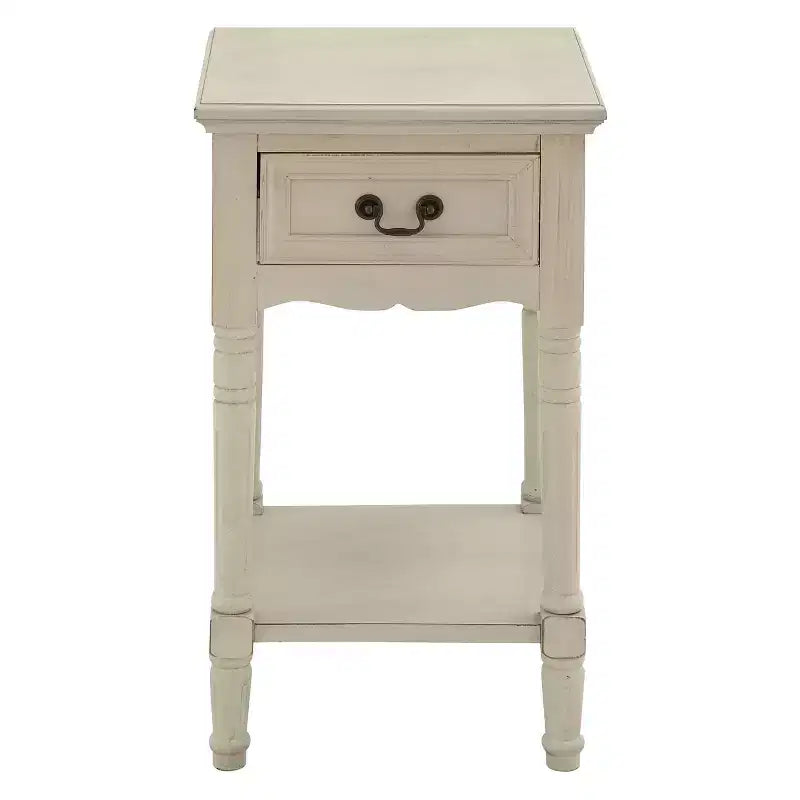 Table d'appoint traditionnelle en bois ivoire - Olivia & May