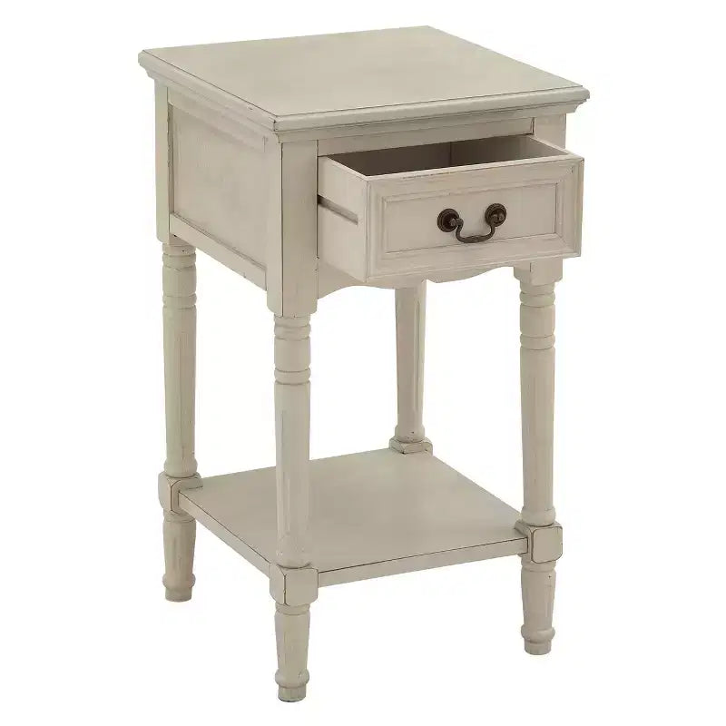 Table d'appoint traditionnelle en bois ivoire - Olivia & May