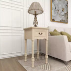 Table d'appoint traditionnelle en bois ivoire - Olivia & May