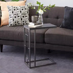 Table d'appoint contemporaine en fer et bois gris foncé - Olivia & May