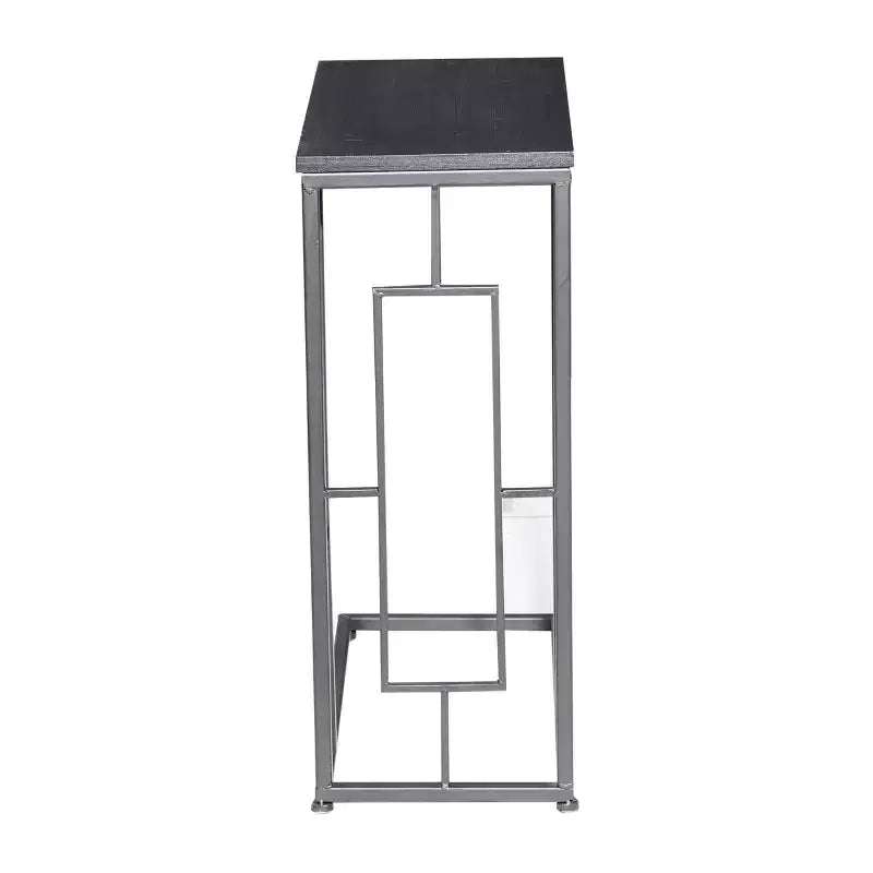 Table d'appoint contemporaine en fer et bois gris foncé - Olivia & May