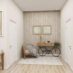 Olivia & May Table console en métal style ferme, rouge : cadre en fer, dessus en MDF, aucun assemblage requis