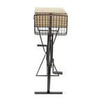 Olivia & May Table console en métal style ferme, rouge : cadre en fer, dessus en MDF, aucun assemblage requis