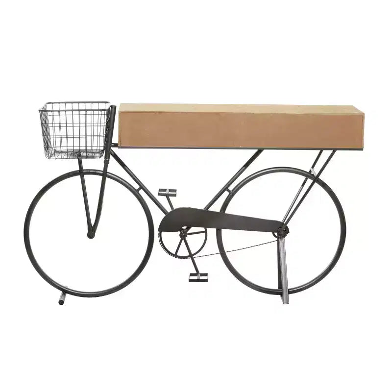 Olivia & May Table console en métal style ferme, rouge : cadre en fer, dessus en MDF, aucun assemblage requis