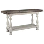 Havalance Flip Flop Sofa Table Gray/White - Signature Design by Ashley: Expandable, Vintage Style, Weathered Finish