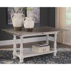 Havalance Flip Flop Sofa Table gris/blanc - Signature Design by Ashley : Extensible, style vintage, finition vieillie