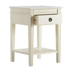 Table d'appoint Westport Blanc Antique - Finch : D'inspiration campagnarde française, Un tiroir, Finition vieillie, Quincaillerie en laiton