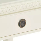 Table d'appoint Westport Blanc Antique - Finch : D'inspiration campagnarde française, Un tiroir, Finition vieillie, Quincaillerie en laiton