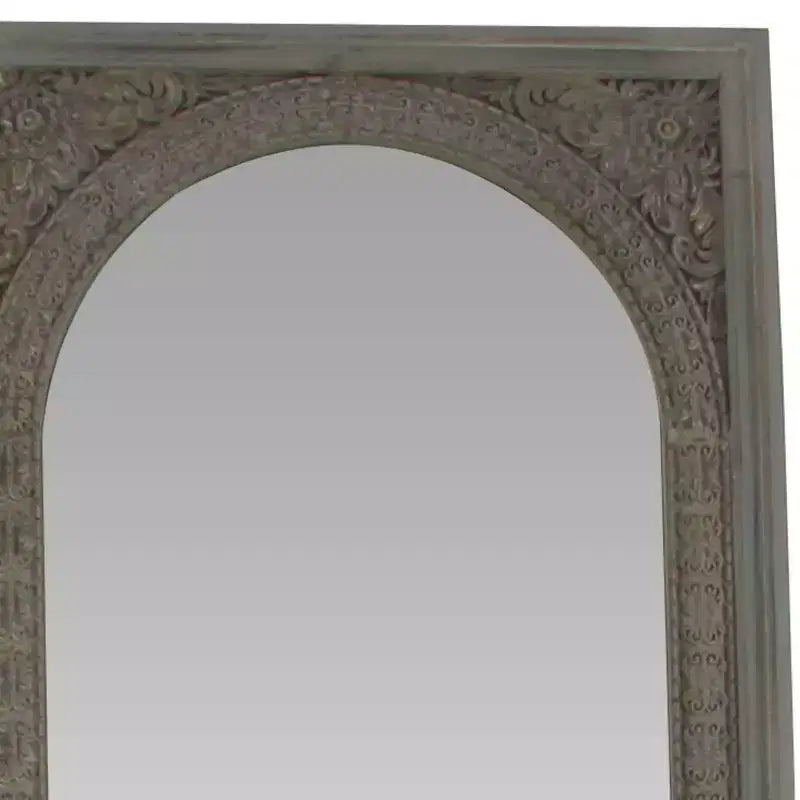 Olivia & May Miroir Console en Bois Naturel Marron : Style Bohème, Rectangulaire, Aucun Assemblage Requis