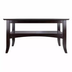 Table basse Camden Coffee - Winsome : Composite de bois foncé traditionnel, Étagère de rangement, Pieds évasés, Meuble de salon