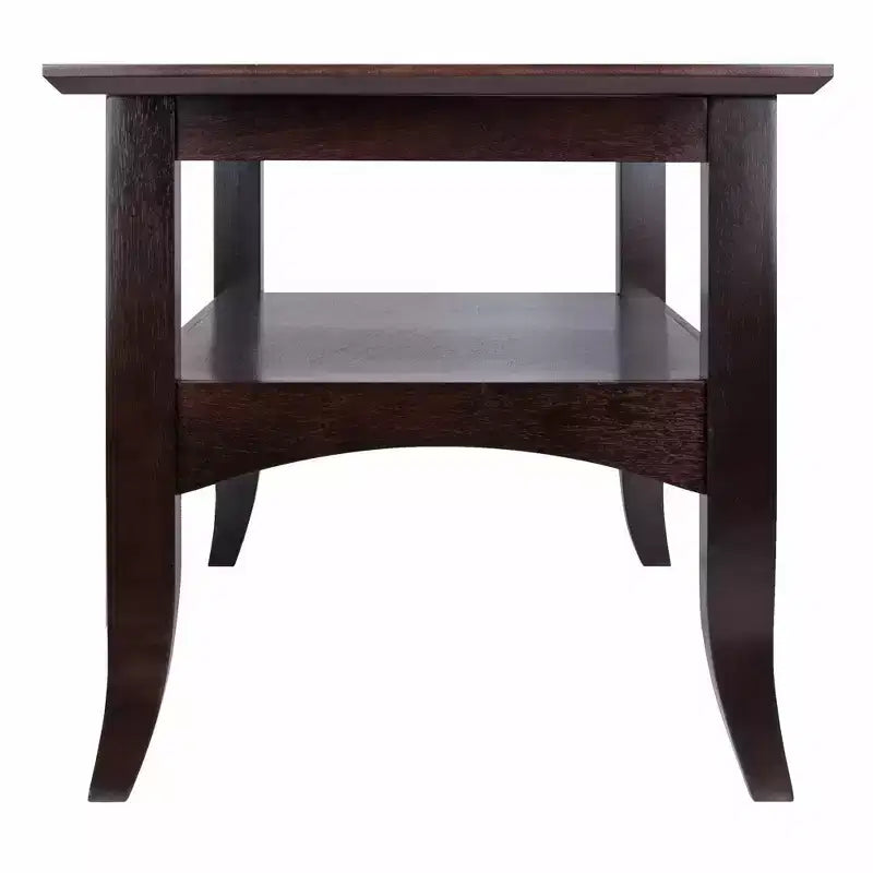 Table basse Camden Coffee - Winsome : Composite de bois foncé traditionnel, Étagère de rangement, Pieds évasés, Meuble de salon
