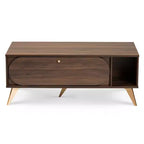 Table basse moderne du milieu du siècle Edel Noyer/Brun/Doré - Baxton Studio