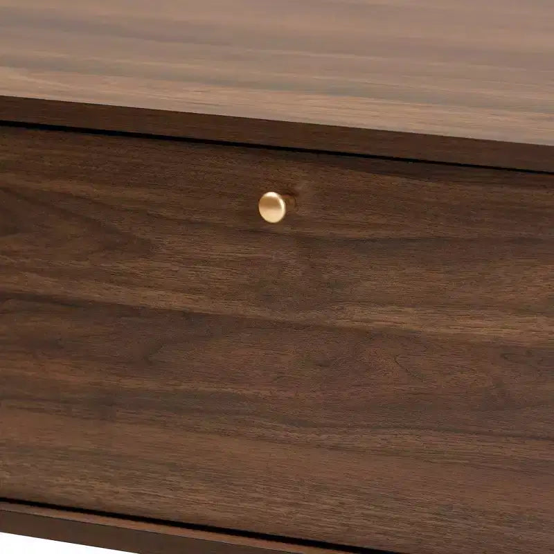Table basse moderne du milieu du siècle Edel Noyer/Brun/Doré - Baxton Studio