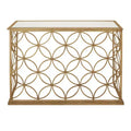 Olivia & May Rectangular Traditional Modern Metal Console Table Gold: Elegant Foyer, Entrance, Narrow Design