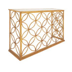 Olivia & May Console Rectangulaire Traditionnelle Moderne en Métal Doré : Entrée Élégante, Design Étroit