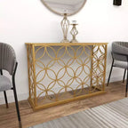 Olivia & May Console Rectangulaire Traditionnelle Moderne en Métal Doré : Entrée Élégante, Design Étroit