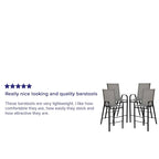 Lot de 4 tabourets de bar d'extérieur avec matériau Flex Comfort - Tabouret de terrasse