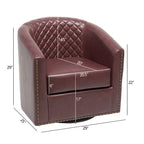Fauteuil à barillet pivotant en cuir PU touffeté KINWELL 29
