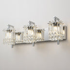 Appliques murales en cristal à 3 lumières pour salle de bain, style moderne et glamour