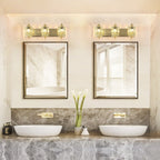 Appliques murales en cristal à 3 lumières pour salle de bain, style moderne et glamour