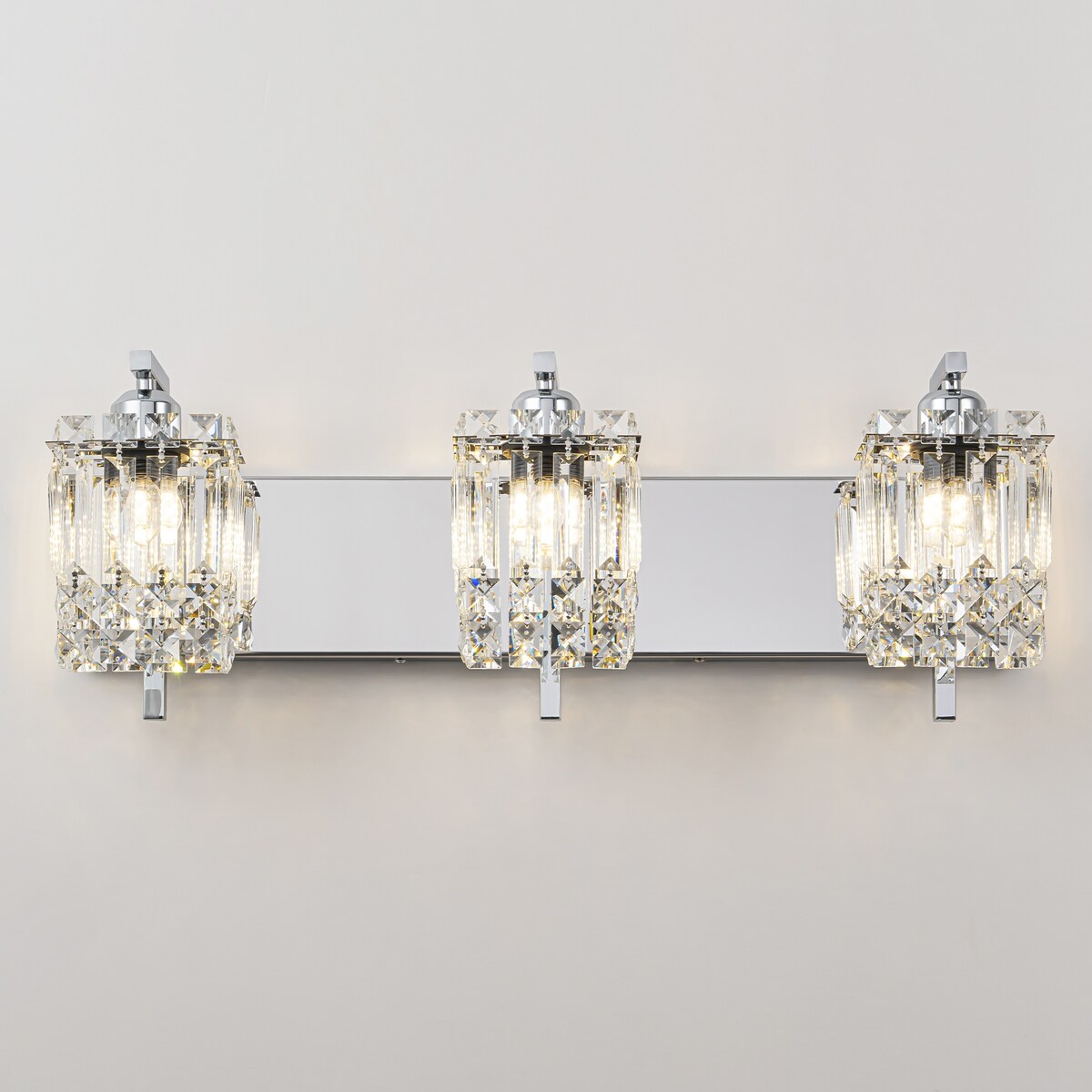 Appliques murales en cristal à 3 lumières pour salle de bain, style moderne et glamour
