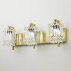 Appliques murales en cristal à 3 lumières pour salle de bain, style moderne et glamour