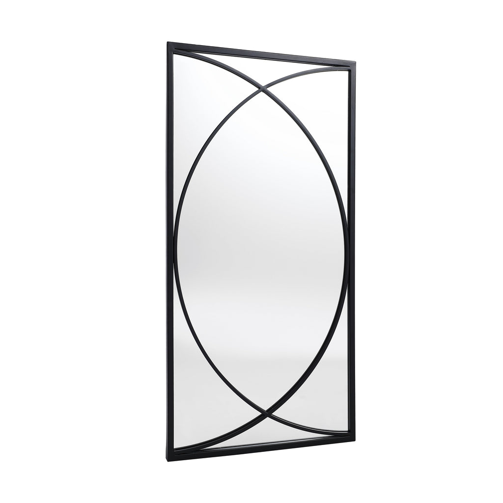 Lot de 3 miroirs muraux rectangulaires en métal noir - 31,9 H x 15,75 L x 0,75 P