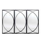 Lot de 3 miroirs muraux rectangulaires en métal noir - 31,9 H x 15,75 L x 0,75 P