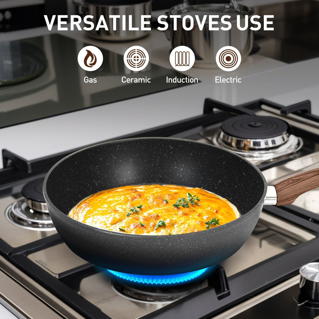 Ensemble de 30 pièces d'ustensiles de cuisine et de pâtisserie en granit, batterie de cuisine antiadhésive, casseroles et poêles