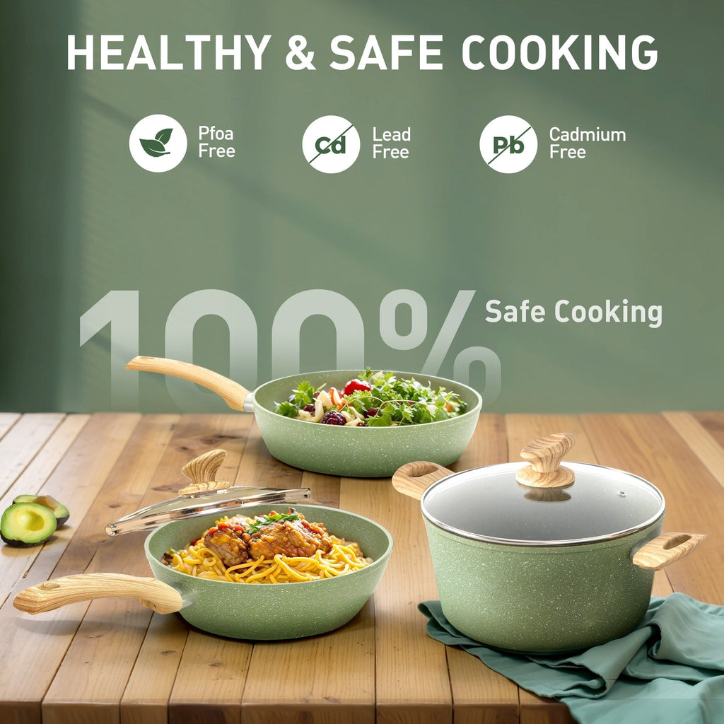 Ensemble de 30 pièces d'ustensiles de cuisine et de pâtisserie en granit, batterie de cuisine antiadhésive, casseroles et poêles