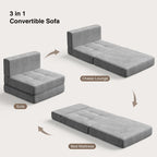 Chaise convertible 3-en-1, Chaise pliante, Lit de repos dépliable
